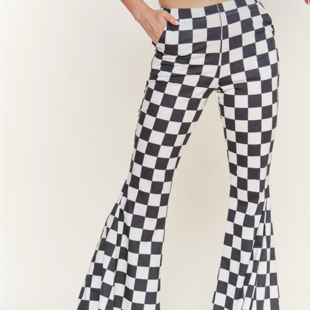 Checkered Flare Pants Regular & Plus